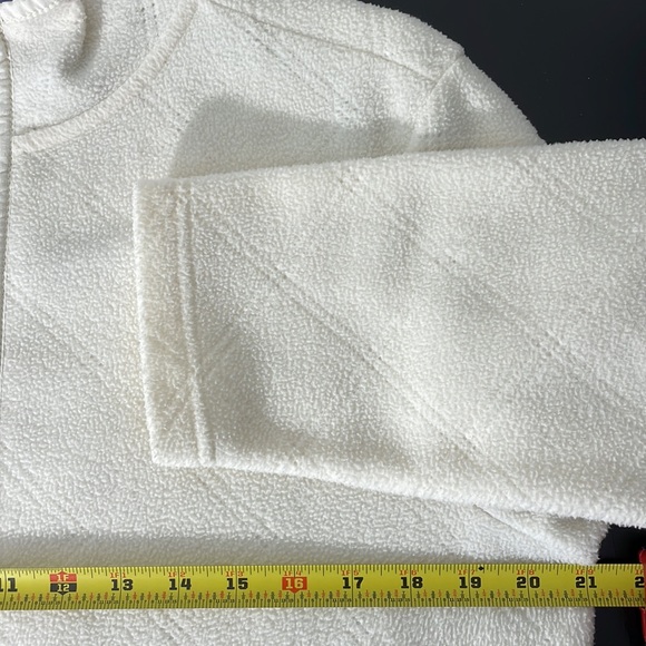 Ivory White Fleece Zip Front Lightweight Cardigan Jacket Blazer - Picture 5 of 13